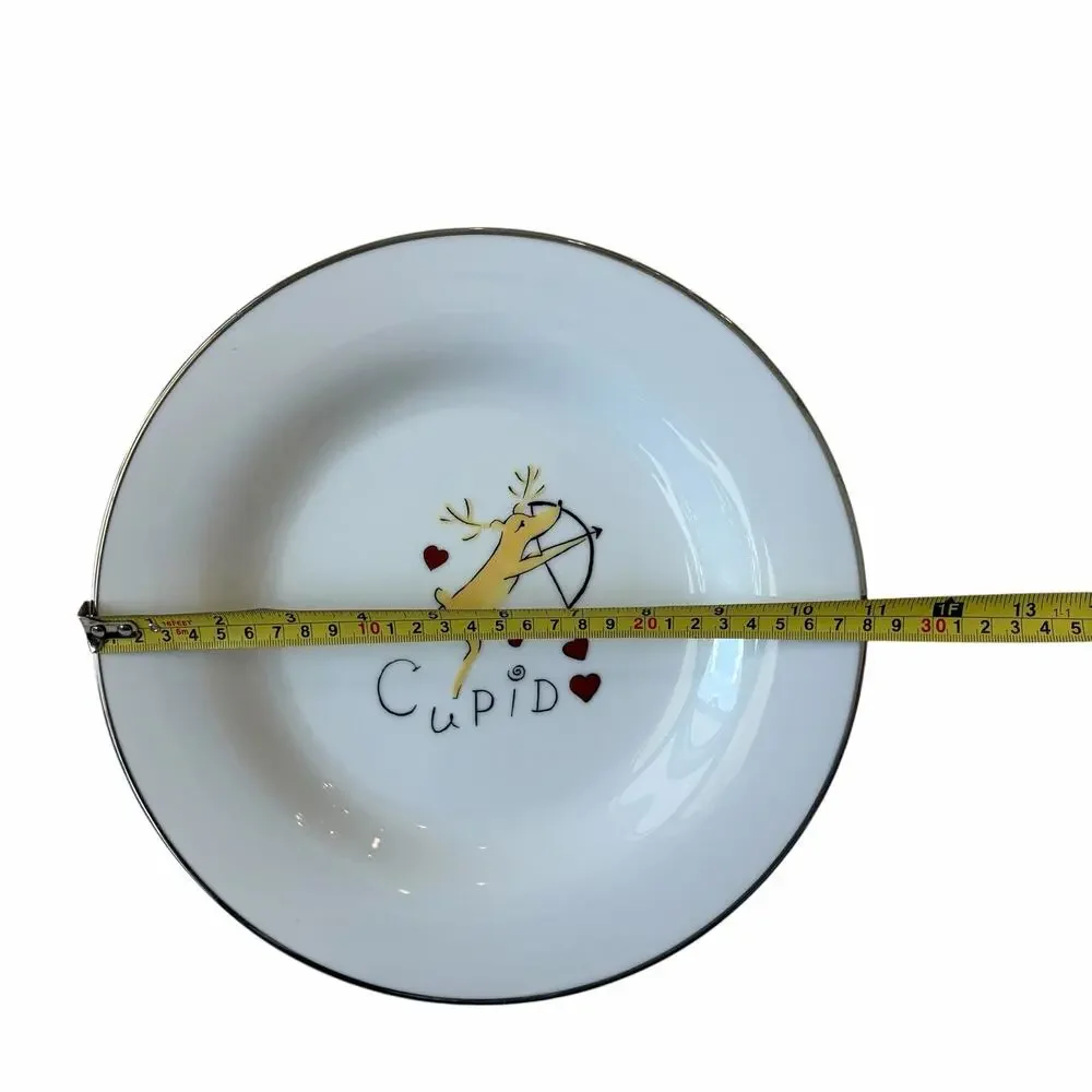 Pottery Barn Christmas Reindeer Dinner Plates 11in Set of 4 Japan RETIRED